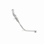 MagnaFlow 280460 oem grade direct-fit catalytic converter, rear three-quarter view of the turntable spin