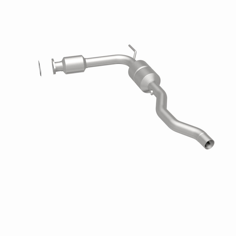 MagnaFlow 23181 hm grade direct-fit catalytic converter, rear three-quarter view of the turntable spin