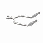 MagnaFlow 15448 epa direct-fit catalytic converter, opposite rear three-quarter view of the turntable spin
