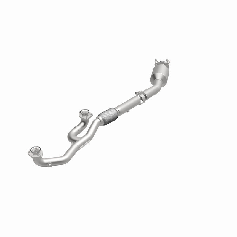 MagnaFlow 280126 oem grade direct-fit catalytic converter, opposite front three-quarter view of the turntable spin