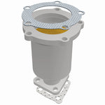 MagnaFlow 50812 hm grade direct-fit catalytic converter, front three-quarter view of the turntable spin