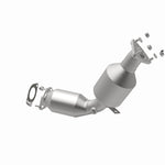 MagnaFlow 5411050 carb direct-fit catalytic converter, opposite rear three-quarter view of the turntable spin