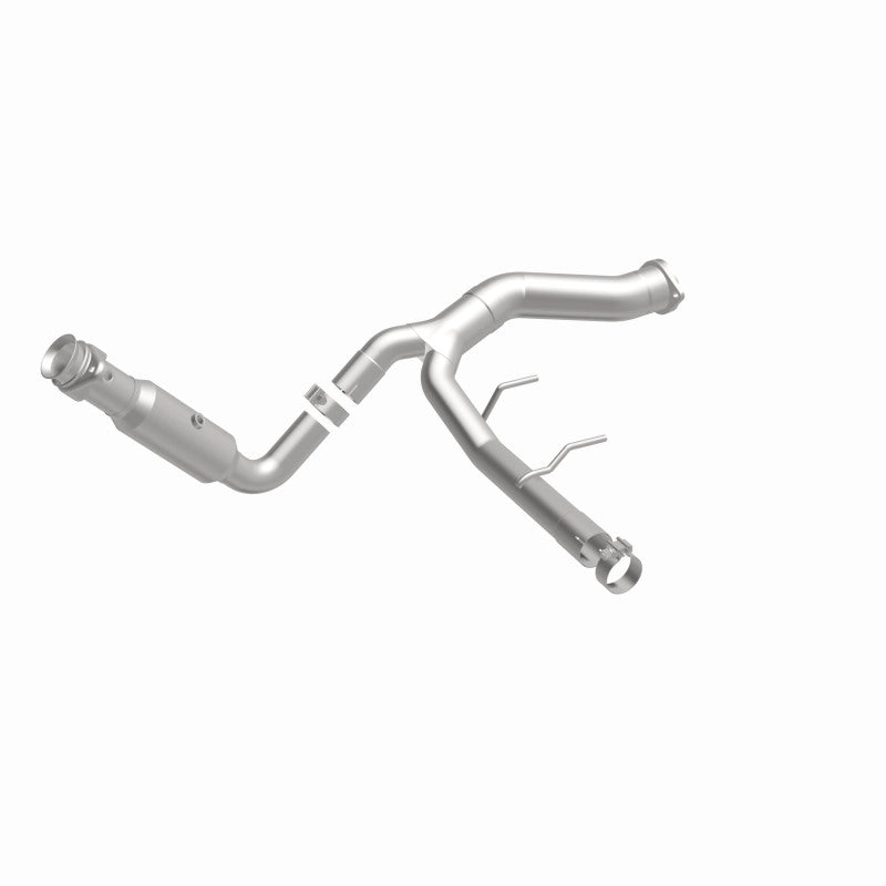 MagnaFlow 21-521 oem grade direct-fit catalytic converter, front three-quarter view of the turntable spin
