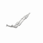 MagnaFlow 5461873 carb direct-fit catalytic converter, opposite front three-quarter view of the turntable spin
