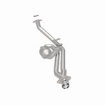 MagnaFlow 49986 oem grade direct-fit catalytic converter, rear three-quarter view of the turntable spin