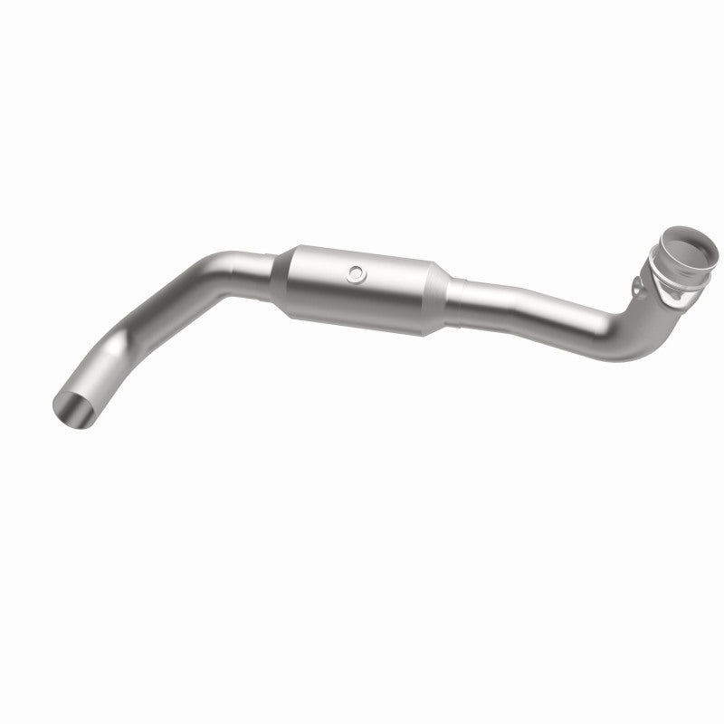 MagnaFlow 5551694 carb direct-fit catalytic converter, opposite front three-quarter view of the turntable spin