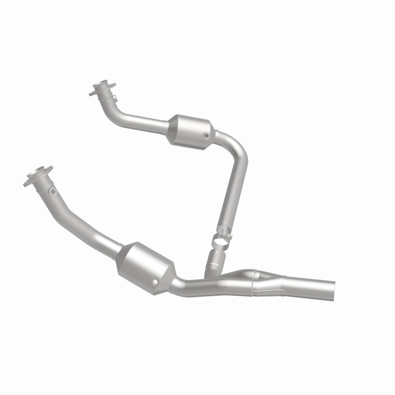 MagnaFlow 5551458 carb direct-fit catalytic converter, side view of the turntable spin