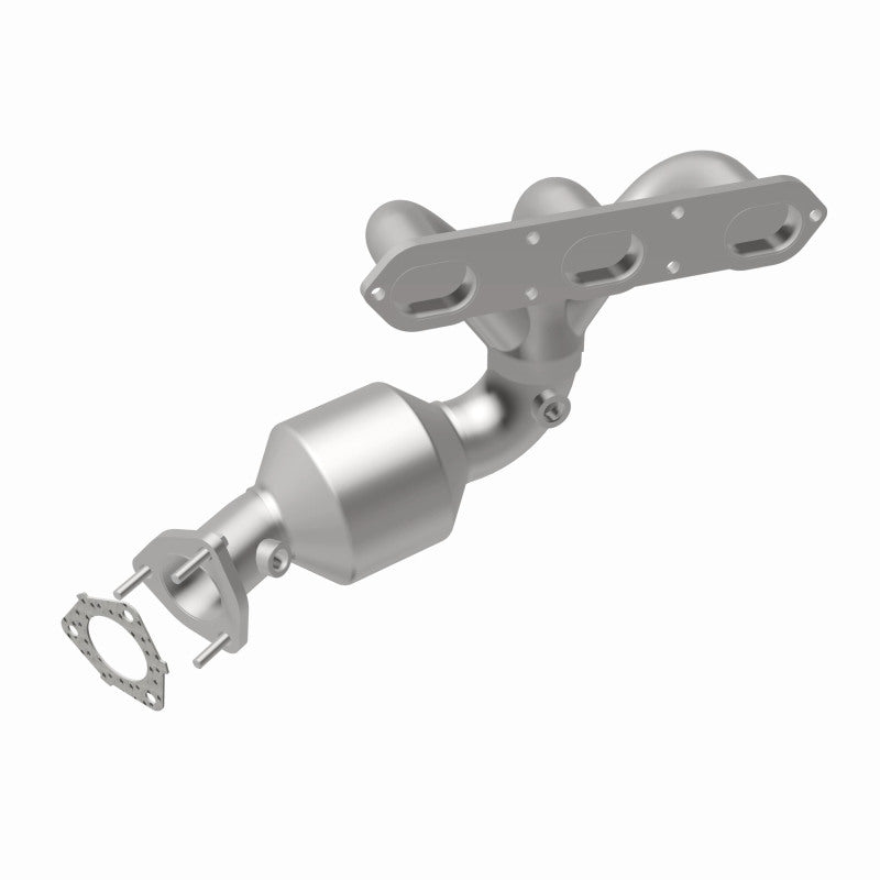 MagnaFlow 5411931 carb direct-fit catalytic converter, rear view of the turntable spin