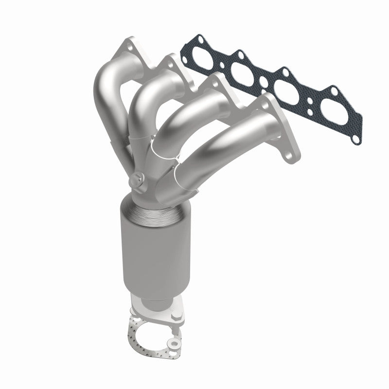 MagnaFlow 50402 hm grade manifold converter, front three-quarter view of the turntable spin