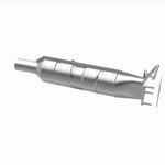 MagnaFlow 280435 oem grade direct-fit catalytic converter, opposite rear three-quarter view of the turntable spin
