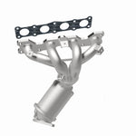 MagnaFlow 50708 hm grade manifold converter, rear view of the turntable spin