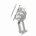 MagnaFlow 5531970 carb manifold converter, rear three-quarter view of the turntable spin