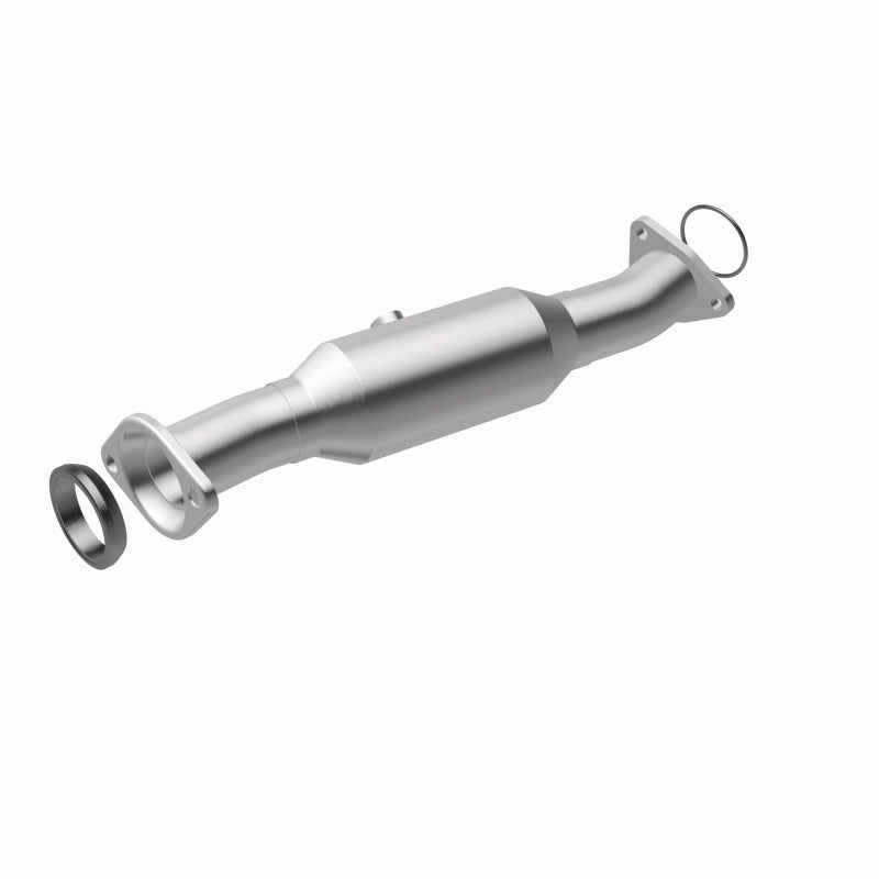 MagnaFlow 4481724 carb direct-fit catalytic converter, front three-quarter view of the turntable spin