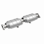 MagnaFlow 23250 epa direct-fit catalytic converter, front three-quarter view of the turntable spin