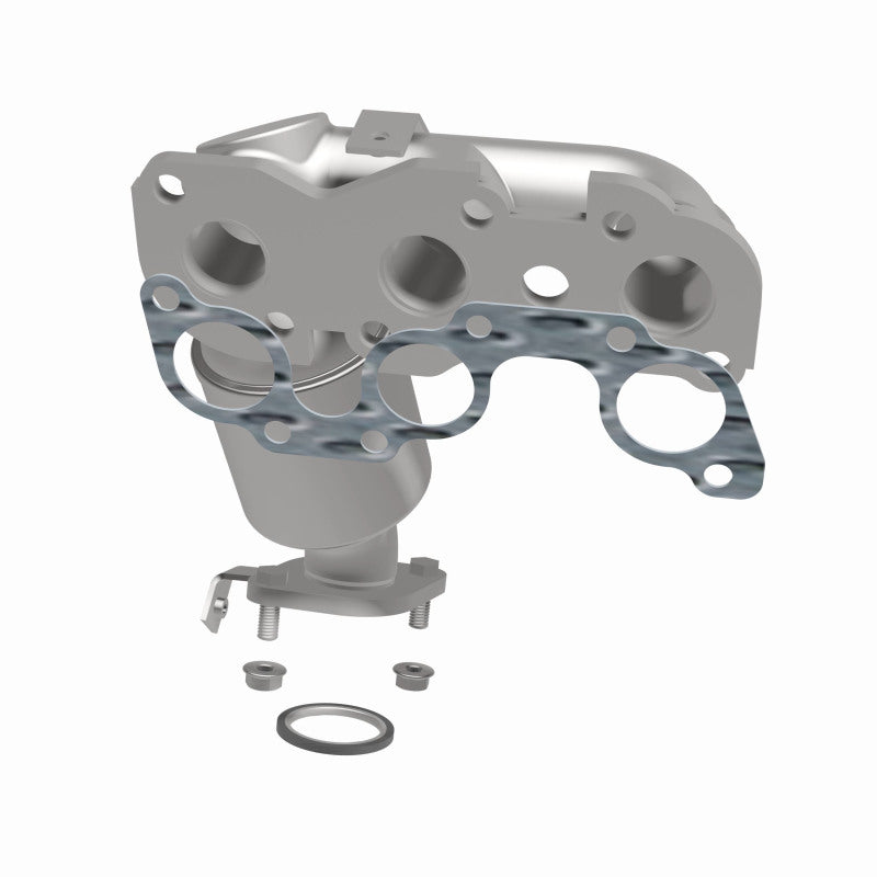 MagnaFlow 452468 carb manifold converter, side view of the turntable spin