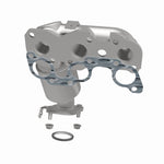MagnaFlow 452468 carb manifold converter, side view of the turntable spin