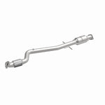 MagnaFlow 52109 oem grade direct-fit catalytic converter, front three-quarter view of the turntable spin