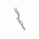 MagnaFlow 93685 epa direct-fit catalytic converter, rear three-quarter view of the turntable spin