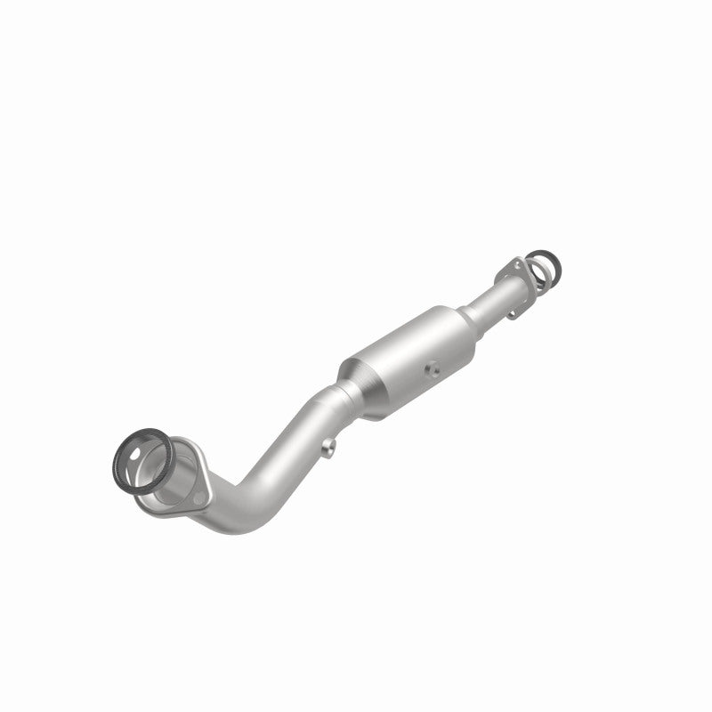 MagnaFlow 5461990 carb direct-fit catalytic converter, opposite front three-quarter view of the turntable spin
