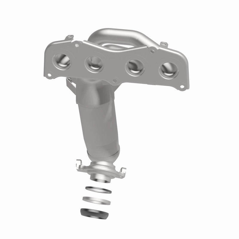 MagnaFlow 452487 carb manifold converter, side view of the turntable spin