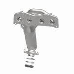 MagnaFlow 452487 carb manifold converter, side view of the turntable spin