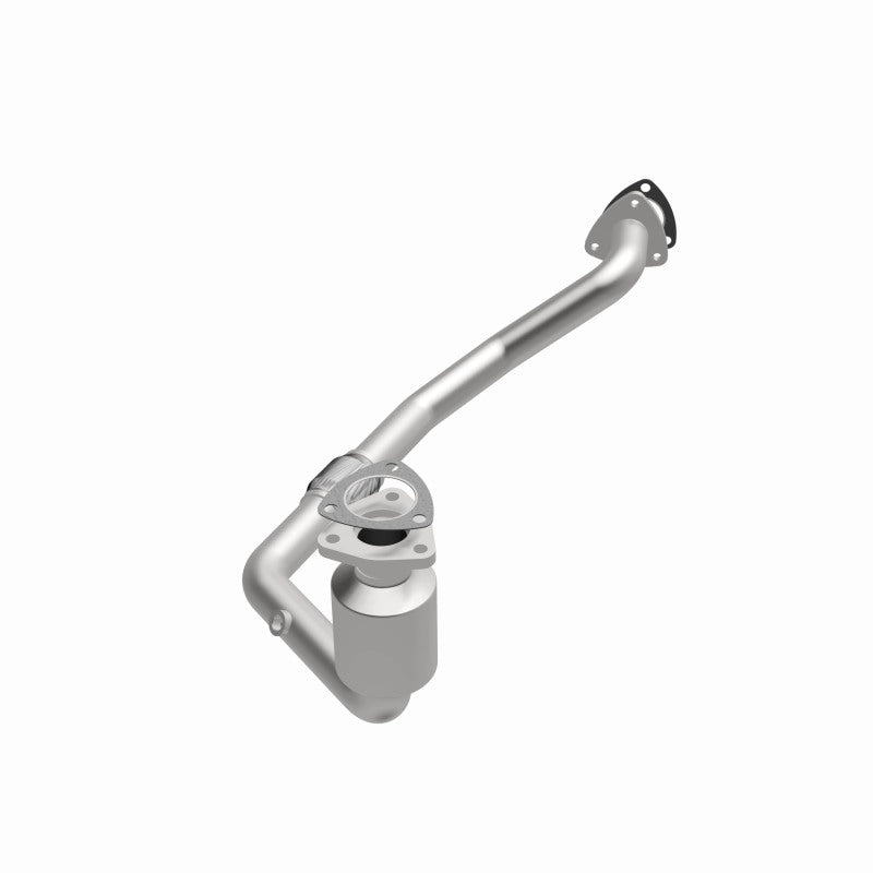 MagnaFlow 49309 oem grade direct-fit catalytic converter, opposite front three-quarter view of the turntable spin