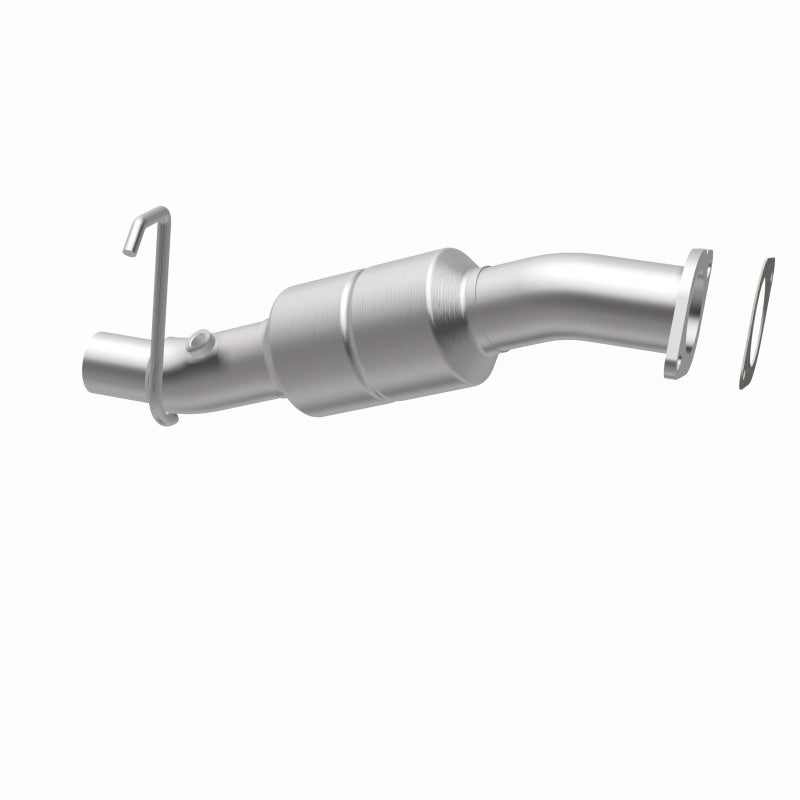 MagnaFlow 5451006 carb direct-fit catalytic converter, opposite rear three-quarter view of the turntable spin