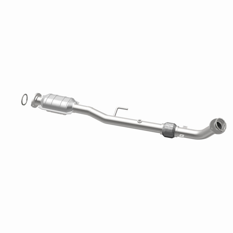MagnaFlow 23002 hm grade direct-fit catalytic converter, opposite rear three-quarter view of the turntable spin