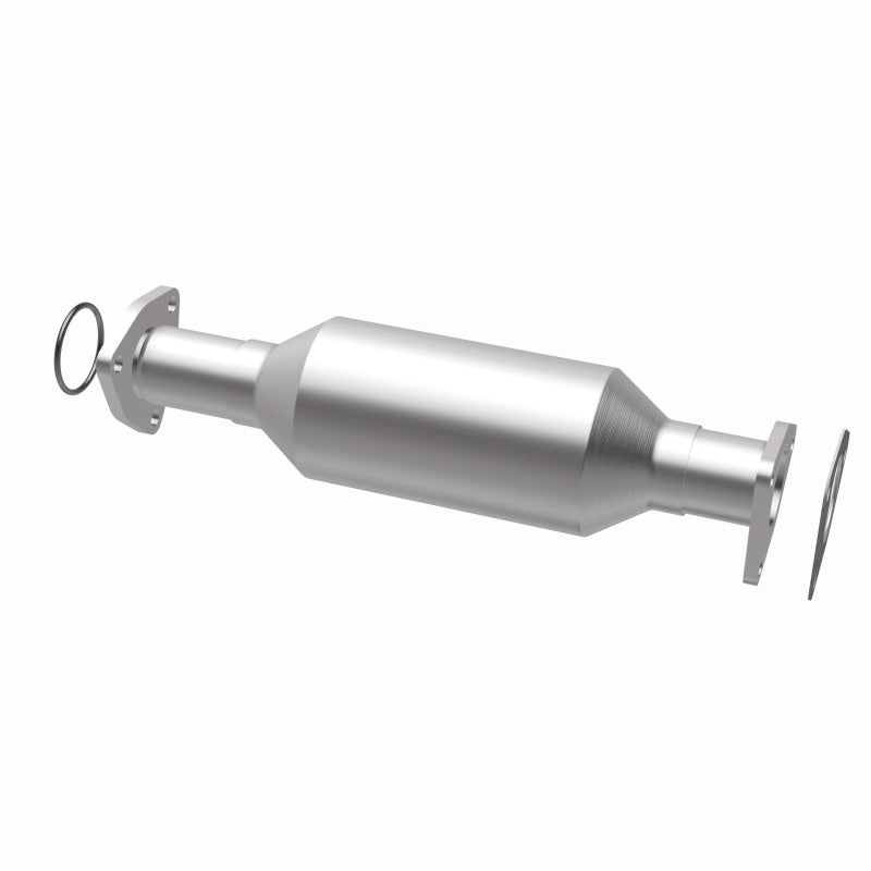MagnaFlow 49258 oem grade direct-fit catalytic converter, opposite rear three-quarter view of the turntable spin