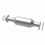 MagnaFlow 49258 oem grade direct-fit catalytic converter, opposite rear three-quarter view of the turntable spin