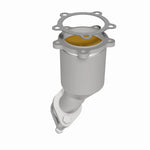 MagnaFlow 24243 hm grade direct-fit catalytic converter, opposite rear three-quarter view of the turntable spin