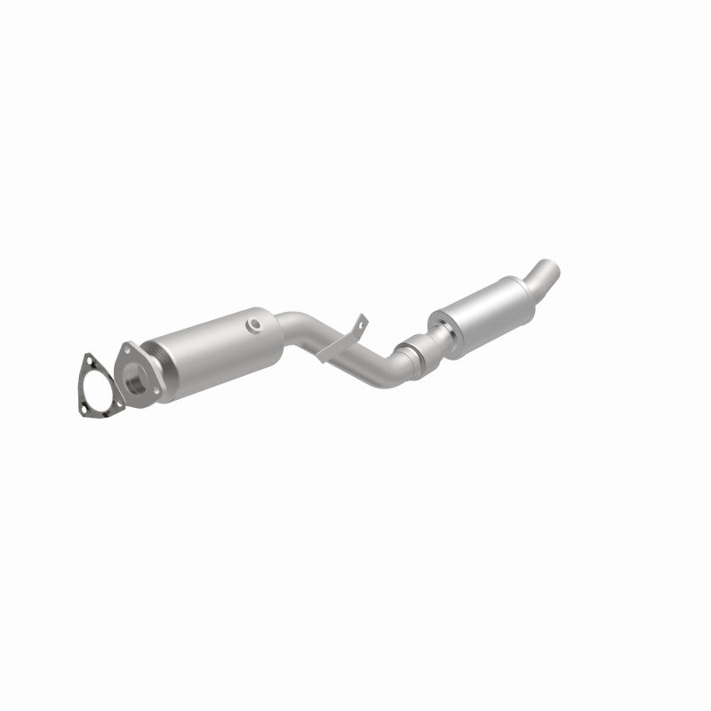 MagnaFlow 24139 hm grade direct-fit catalytic converter, opposite front three-quarter view of the turntable spin