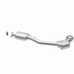 MagnaFlow 49490 oem grade direct-fit catalytic converter, opposite rear three-quarter view of the turntable spin