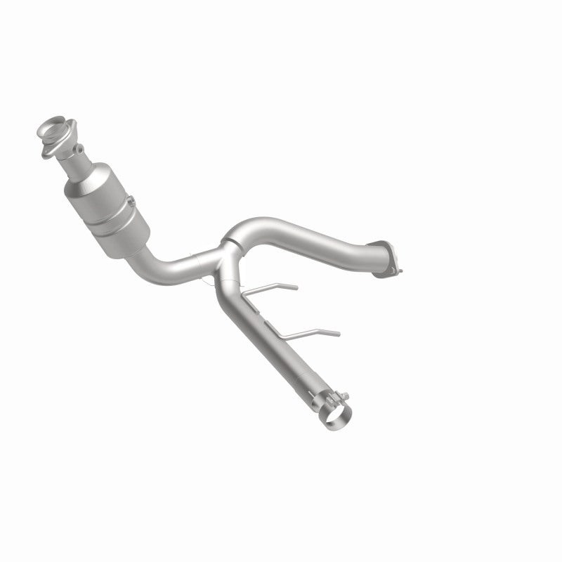 MagnaFlow 52295 oem grade direct-fit catalytic converter, front three-quarter view of the turntable spin