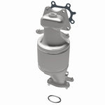 MagnaFlow 5531333 carb manifold converter, opposite rear three-quarter view of the turntable spin