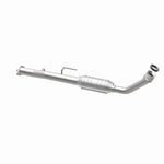 MagnaFlow 23389 hm grade direct-fit catalytic converter, opposite rear three-quarter view of the turntable spin