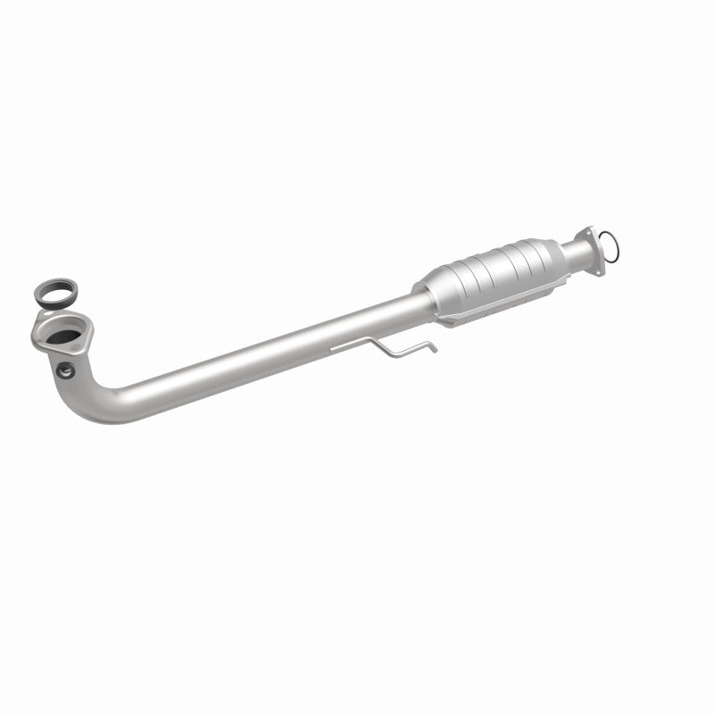 MagnaFlow 49483 oem grade direct-fit catalytic converter, front three-quarter view of the turntable spin