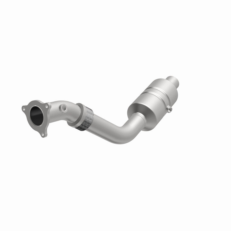 MagnaFlow 93290 hm grade direct-fit catalytic converter, opposite front three-quarter view of the turntable spin