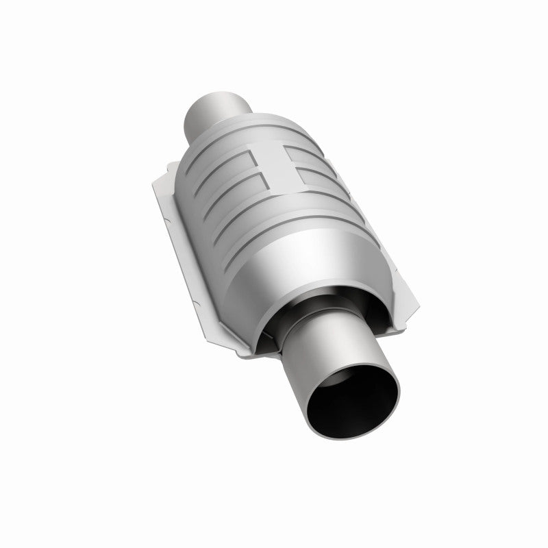 MagnaFlow 441235 universal catalytic converter, opposite side view of the turntable spin