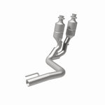 MagnaFlow 458053 carb direct-fit catalytic converter, rear view of the turntable spin