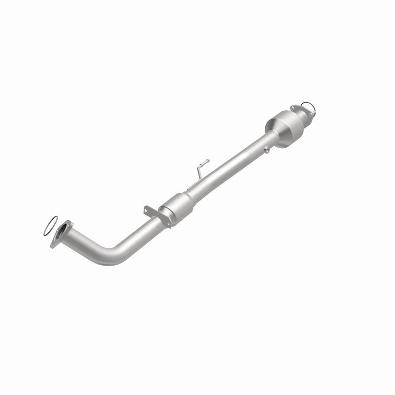 MagnaFlow 52023 oem grade direct-fit catalytic converter, opposite front three-quarter view of the turntable spin