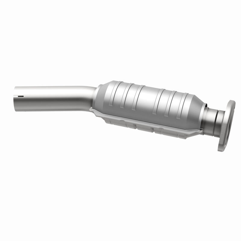 MagnaFlow 23006 hm grade direct-fit catalytic converter, opposite rear three-quarter view of the turntable spin