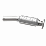 MagnaFlow 23006 hm grade direct-fit catalytic converter, opposite rear three-quarter view of the turntable spin