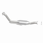 MagnaFlow 93367 epa direct-fit catalytic converter, side view of the turntable spin