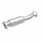 MagnaFlow 23084 hm grade direct-fit catalytic converter, front three-quarter view of the turntable spin