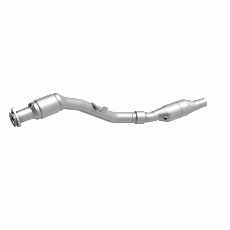 MagnaFlow 24318 hm grade direct-fit catalytic converter, front three-quarter view of the turntable spin