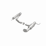 MagnaFlow 52562 oem grade direct-fit catalytic converter, opposite front three-quarter view of the turntable spin