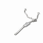MagnaFlow 93214 hm grade direct-fit catalytic converter, rear view of the turntable spin