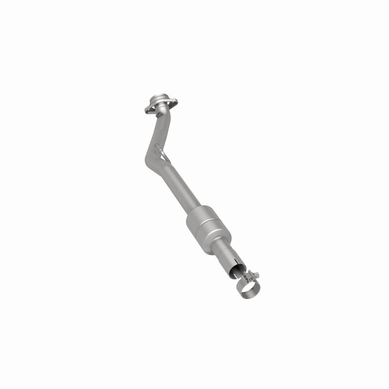 MagnaFlow 51428 oem grade direct-fit catalytic converter, rear three-quarter view of the turntable spin