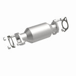 MagnaFlow 52434 oem grade direct-fit catalytic converter, front three-quarter view of the turntable spin
